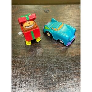 Vintage Wendy's Kids‎ Meal Toy Surprise Box Monkey Wind Up Car